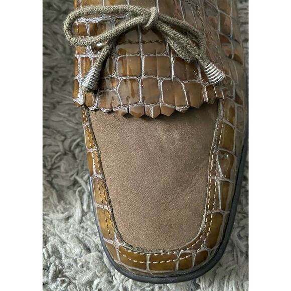 ARA Naturform Slip-On Comfort Shoe Brown/Green Croco Embossed US 7.5 G - Picture 11 of 12